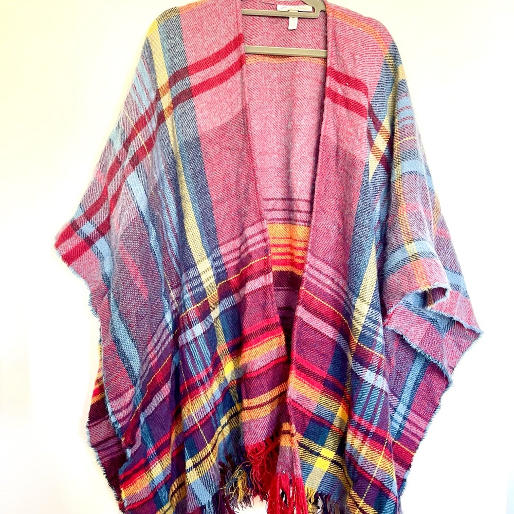 Jessica Simpson Multi Plaid Scarf Shawl
